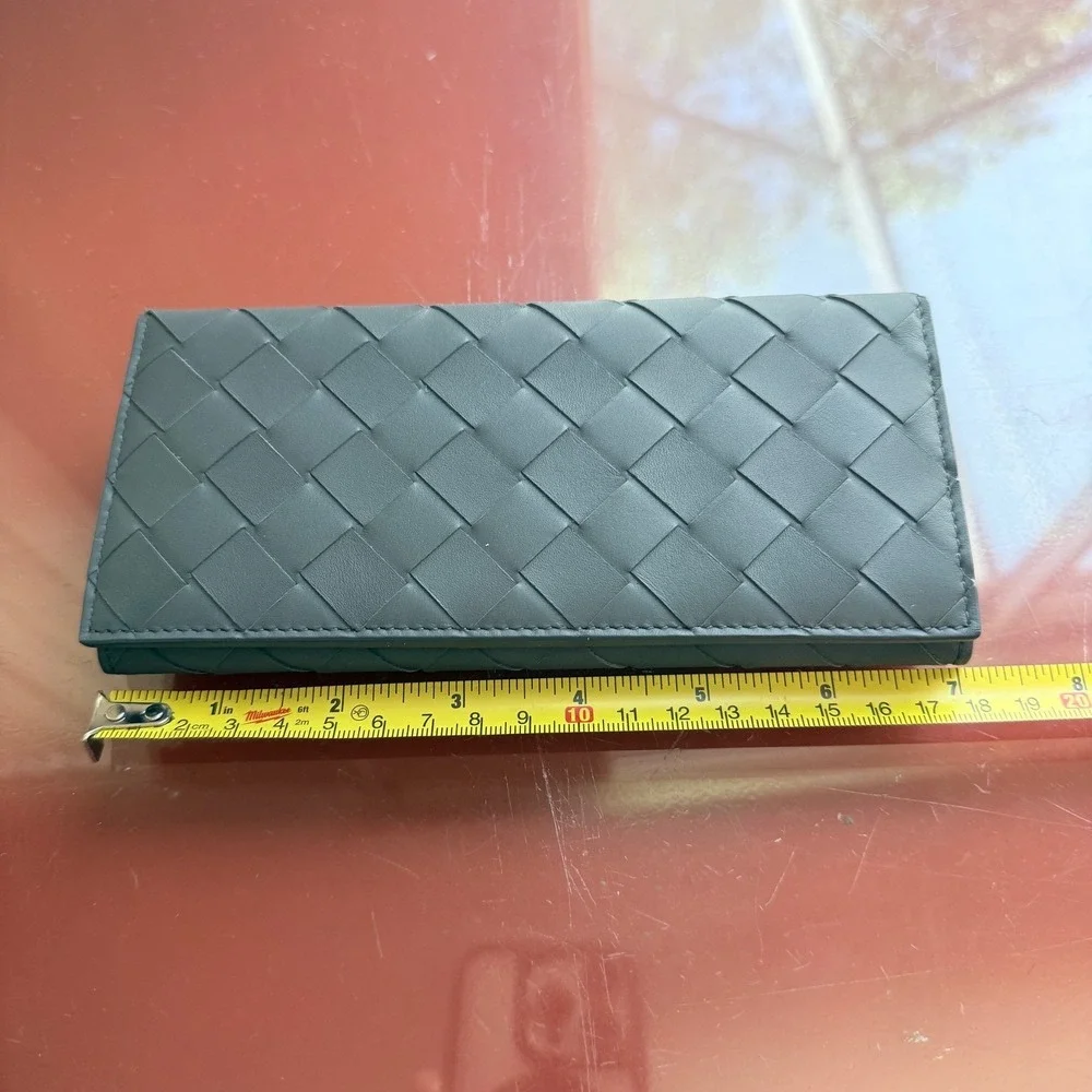 Bottega Veneta 609482 Leather Large‎ weave intrecciato Gray Wallet